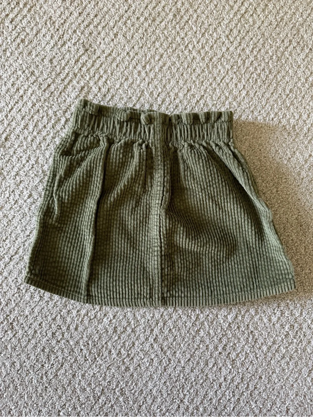 Old Navy Olive Green Corduroy Skirt with Heart Pockets